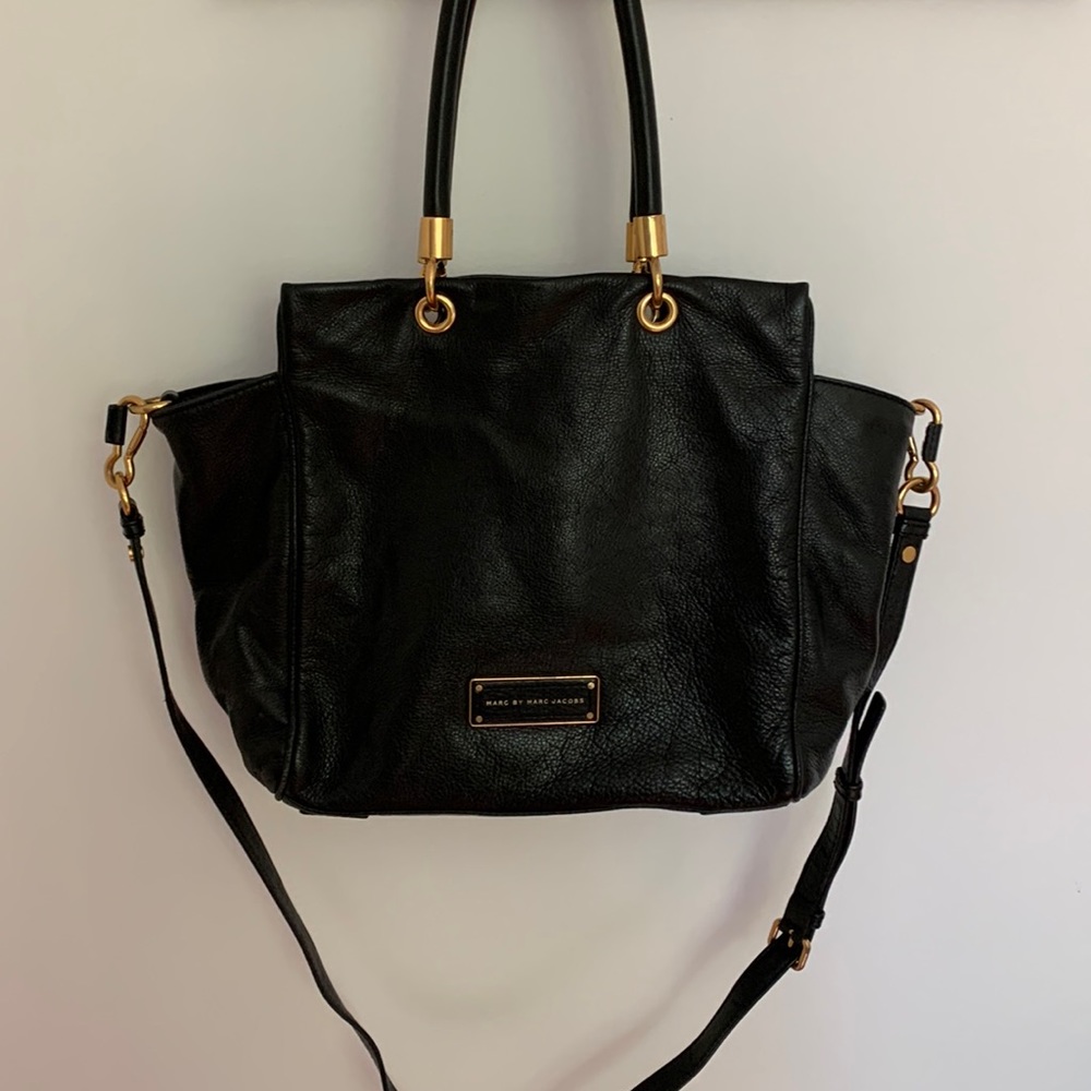 Marc by Marc Jacobs black leather tote bag
